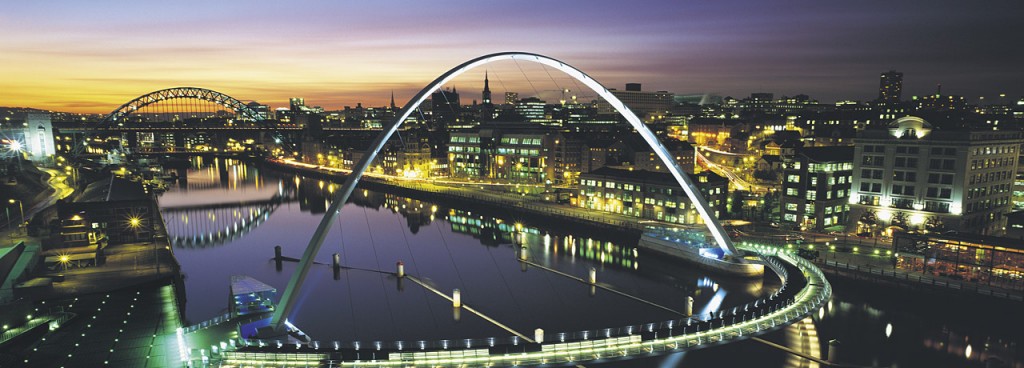 newcastle city centre night scene